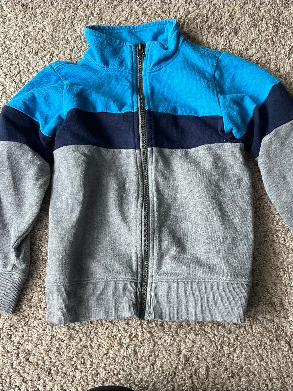 Boys Zip Up Jacket Carters Size 6 Blue And Gray